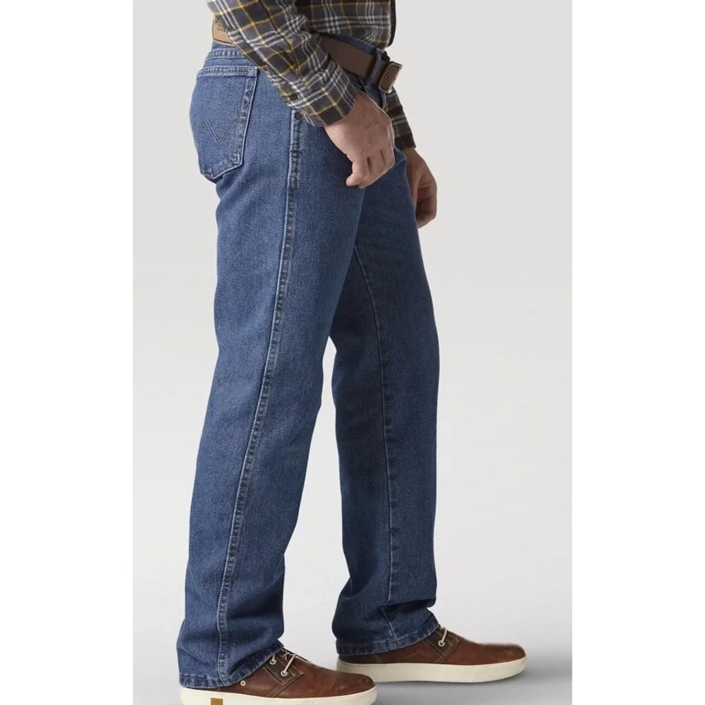 Wrangler Relaxed Fit Mens 40x32 Denim Cotton Blue Jeans Cowboy NWT - Picture 6 of 7